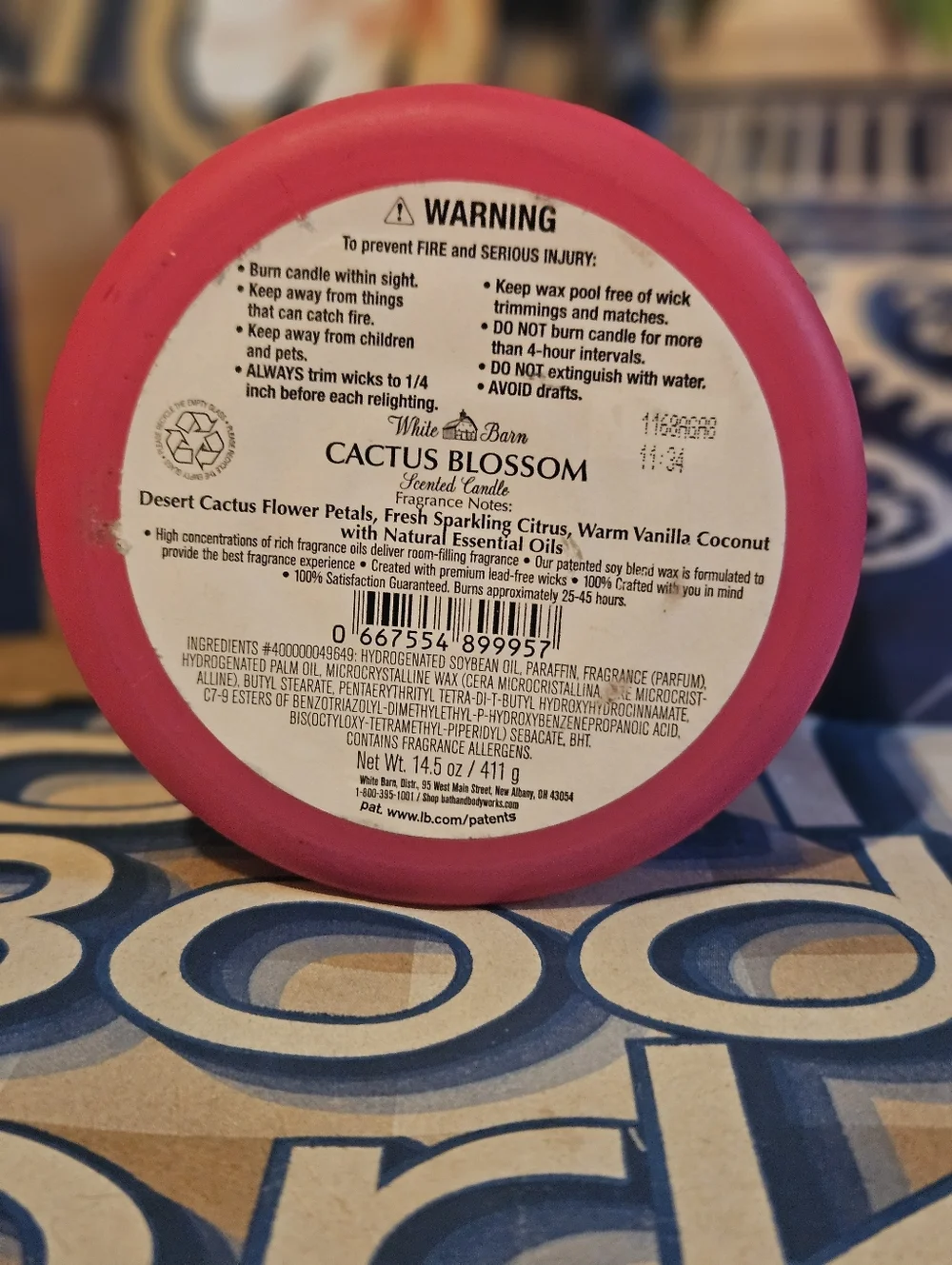 White Barn Cactus Blossom 3-Wick Candle - Pink and Gold * READ DESCRIPTION* - Picture 5 of 5